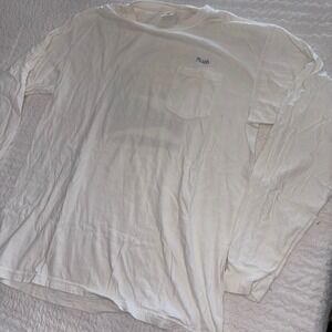 Noah Joy Unlimited Long Sleeve Pocket T-Shirt White Mens Large Streetwear